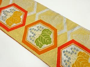 アンティーク　重ね亀甲に桐・笠松模様織り出し袋帯（材料）